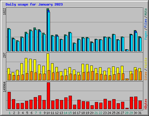 Daily usage for January 2023