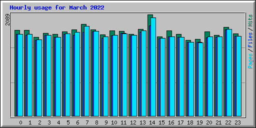 Hourly usage for March 2022