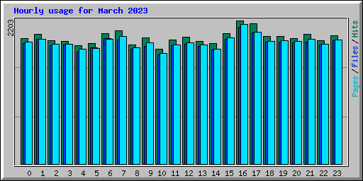 Hourly usage for March 2023